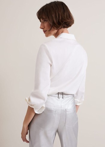 Phase Eight Tiana Tuxedo Shirts White Australia | AG6154280